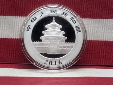 30 Grams .999 SILVER 2016 PROOF China 10 Yaun Panda Coin in Capsule
