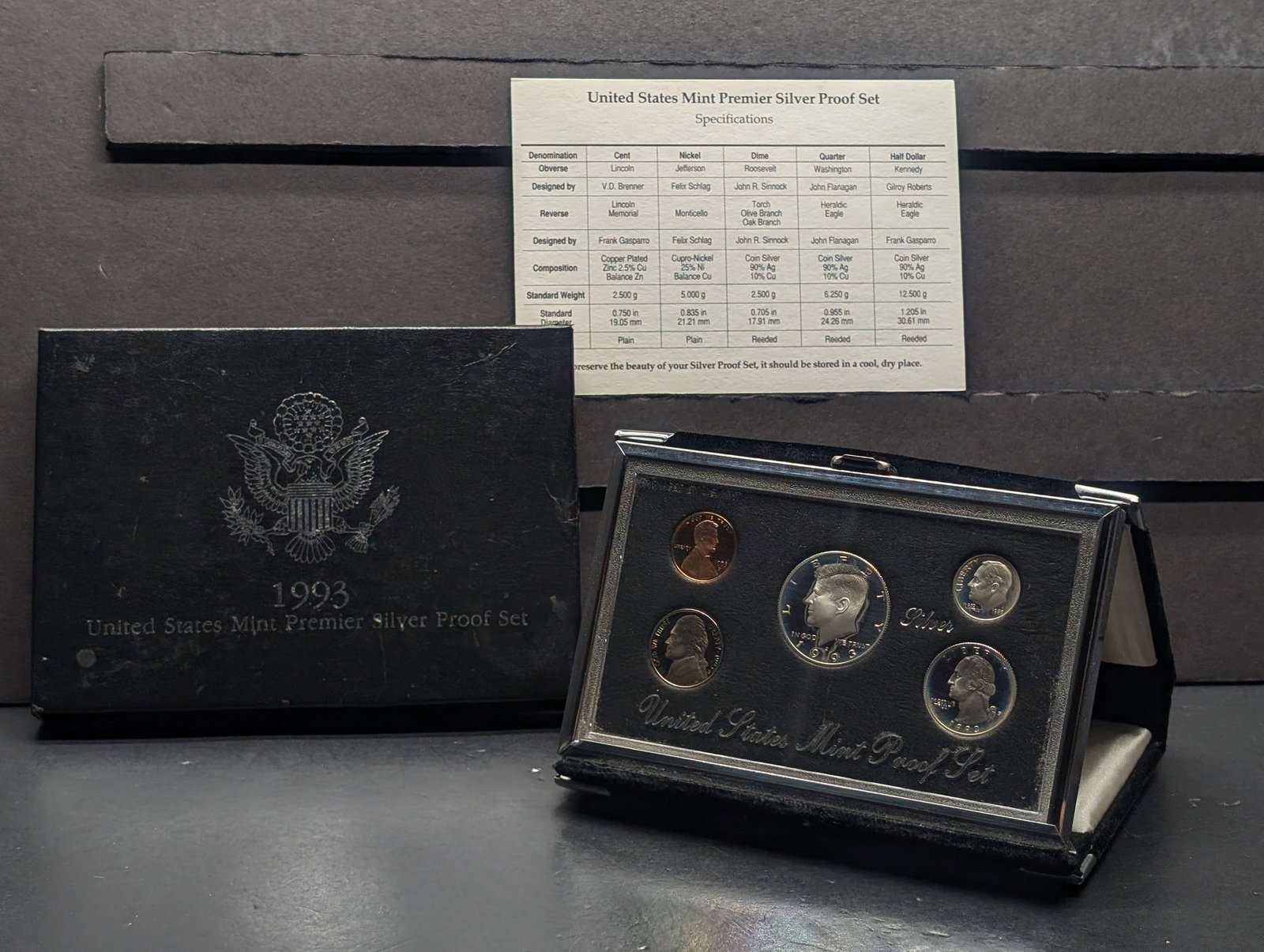 1993-S United States Mint Premier Silver Proof Set in OGP w/ COA (1 of 4)