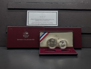 1998-S UNC & MATTE Robert F. Kennedy Commemorative 2-Coin Set in OGP w/ COA