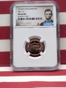 2021 Lincoln Shield Cent - NGC MS68 RD