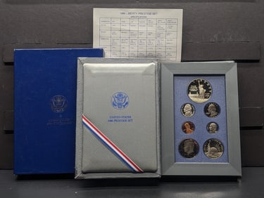 1986-S United States Mint Prestige Set in OGP w/ COA - Statue of Liberty Commemorative Silver Dollar