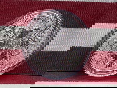 2021- 5 Mark Silver German Coin, 1 oz. 999.9 Fine Silver Featuring Chestnut Leaf