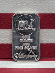 1 Oz. .999 FINE SILVER Prospector Designed Art Bar