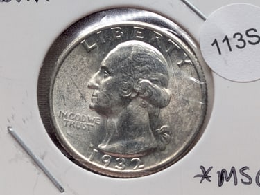 1932-P Washington Quarter 90% Silver, UNC