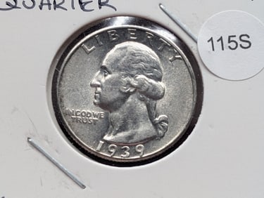 1939-P Washington Quarter 90% Silver, UNC