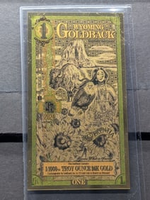 1/1000th Troy Oz. 24k PURE GOLD 2024 $1.00 Wyoming Goldback
