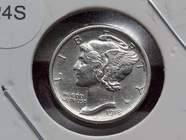 1918-P Mercury Dime, 90% Silver