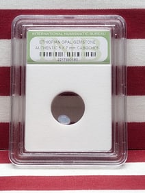 Authentic Gemstone!! 5x7mm Cabochon Ethiopian Opal!! - Slabbed by International Numismatic Bureau