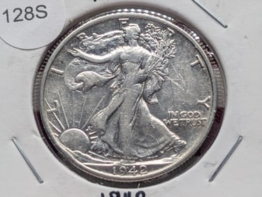 1942 -S Walking Liberty Half Dollar, 90% Silver