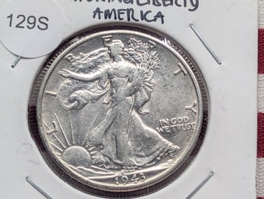 1943 -S Walking Liberty Half Dollar, 90% Silver