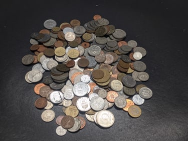 Bag of 1.9 Lbs. of Various Vintage & Modern World Coins