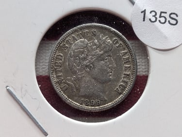 1899-S Barber Dime, 90% Silver
