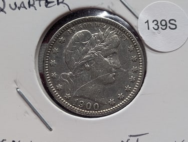 1900 Barber Quarter, 90% Silver