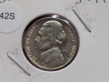 1944-P Jefferson 35% Silver War Time Nickel UNC.