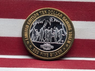 Limited Edition .999 FINE SILVER Center Tropicana Casino $10 Gaming Token in Capsule