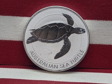 1 1/2 Oz. .9999 SILVER 2022 Australia $2 Sea Turtle Coin