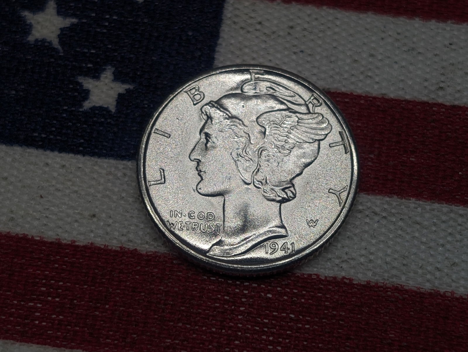 1941-D Mercury Silver Dime F.S.B. **GEM BU** (1 of 2)