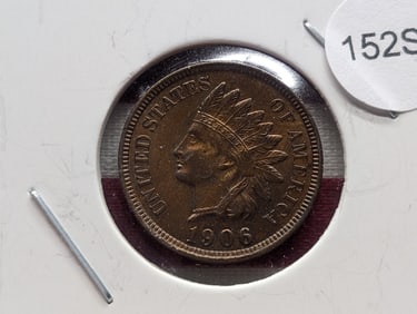 1906 Indian Head Cent, *High Grade*, Full Liberty, Four Diamonds, Full Beads, Full Wreath with