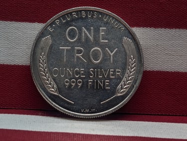 1 Oz. .999 FINE SILVER 1987 Lincoln Wheat Cent Designed Round