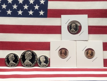 (5) 1974 & (1) 1975 Proof British Virgin Islands Coins, No Silver