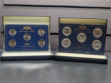 2003 & 2007 Statehood Quarter Collection in Display Boxes (2 Sets - 10 Coins Total)