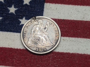 1876-CC w/ Legend Seated Liberty Dime w/ Rim Ding