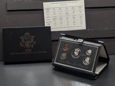 1998-S United States Mint Premier Silver Proof Set in OGP w/ COA