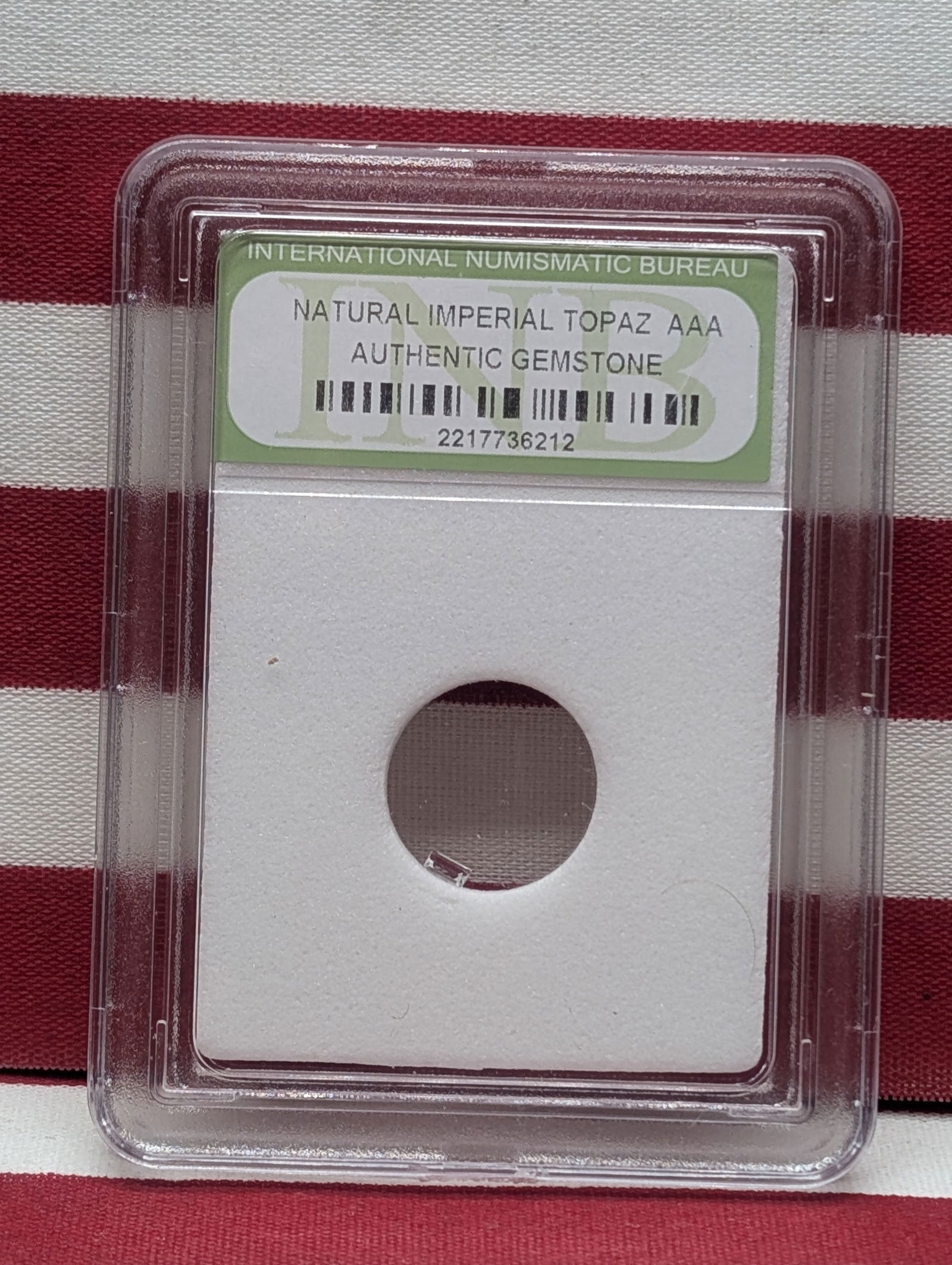 Authentic Gemstone!! Imperial .30+ Carat Topaz!! - Slabbed by International Numismatic Bureau (1 of 3)