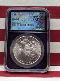 1891-S Morgan Silver Dollar - NGC MS64