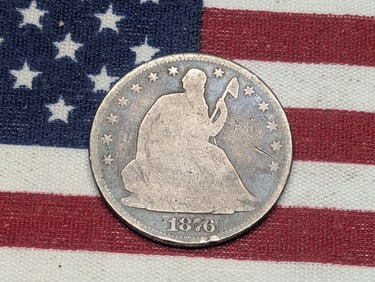 1876 w/ Motto Seated Liberty Half Dollar **GOOD+**