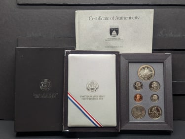 1989-S United States Mint Prestige Set in OGP w/ COA - Congressional Commemorative Silver Dollar