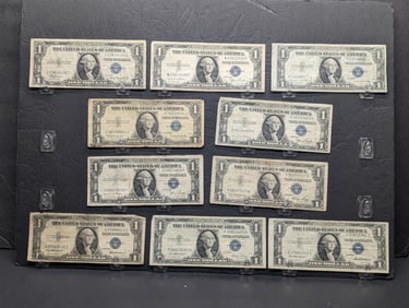 Lot of Ten Various (1) 1935-A, (3) 1935-D, (2) 1935-E, (2) 1935-F, (1) 1935-G, & (1) 1935-H Series