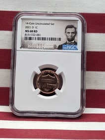 2021-D Lincoln Shield Cent - NGC MS68 RD