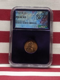 1947-D Lincoln Wheat Cent - NGC MS66 RD