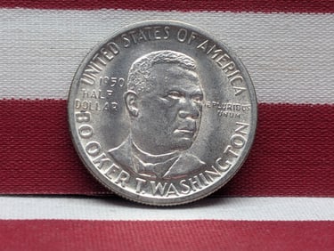 1950-S Booker T. Washington Silver Half Dollar