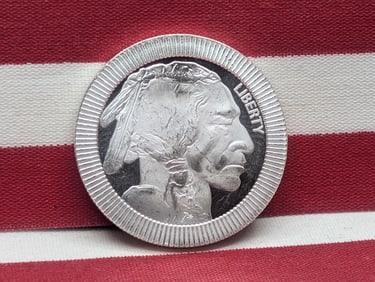 1 Oz. .999 FINE SILVER Indian Head Buffalo Designed Round