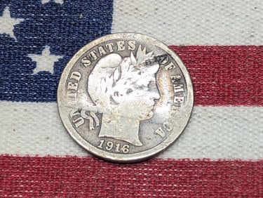 1916 Barber Silver Dime Low Grade
