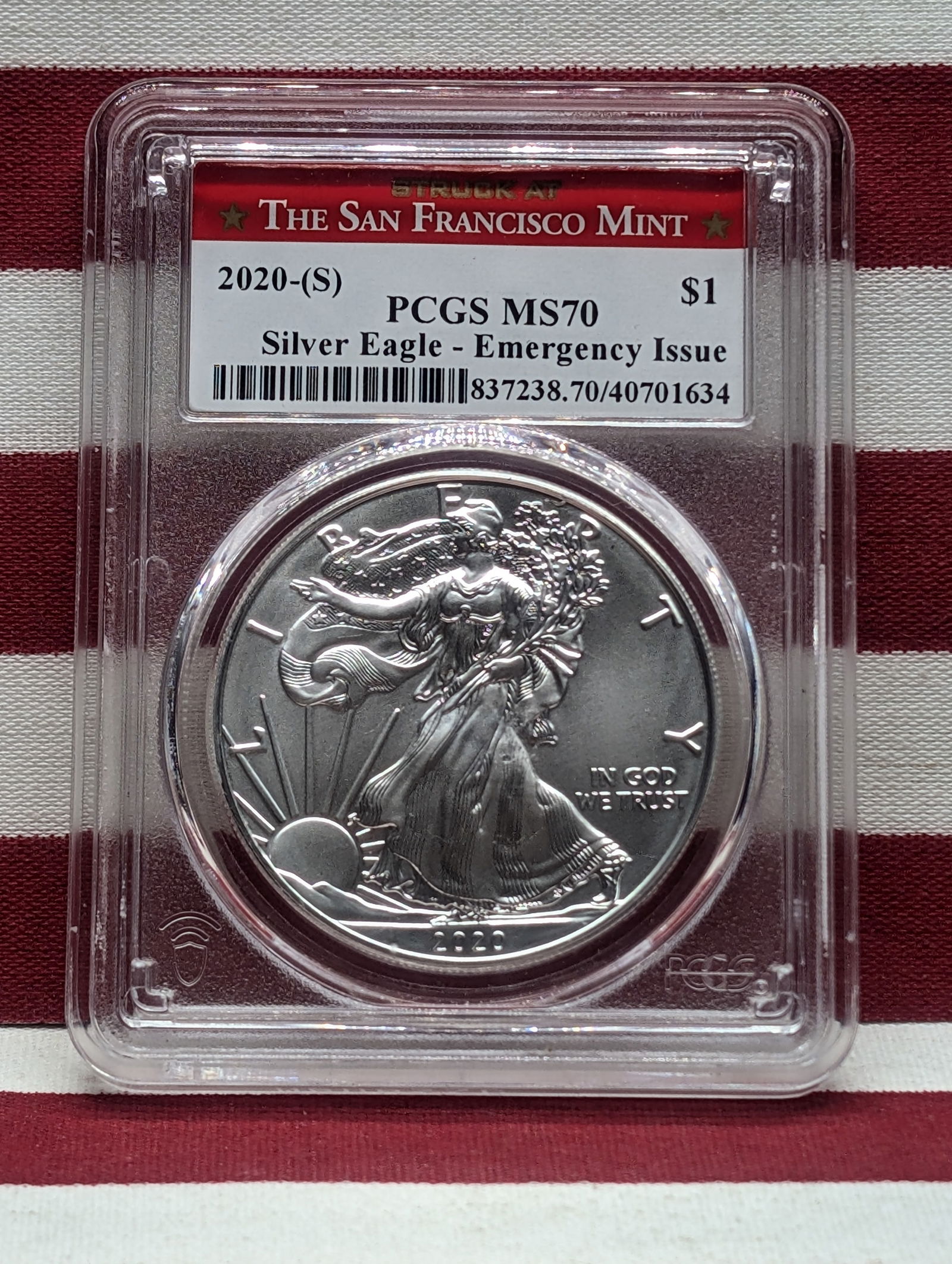 2020-(S) American Silver Eagle - PCGS MS70 *Emergency Issue* (1 of 3)