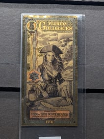 1/200th Troy Oz. 24k PURE GOLD 2025 $5.00 Florida Goldback