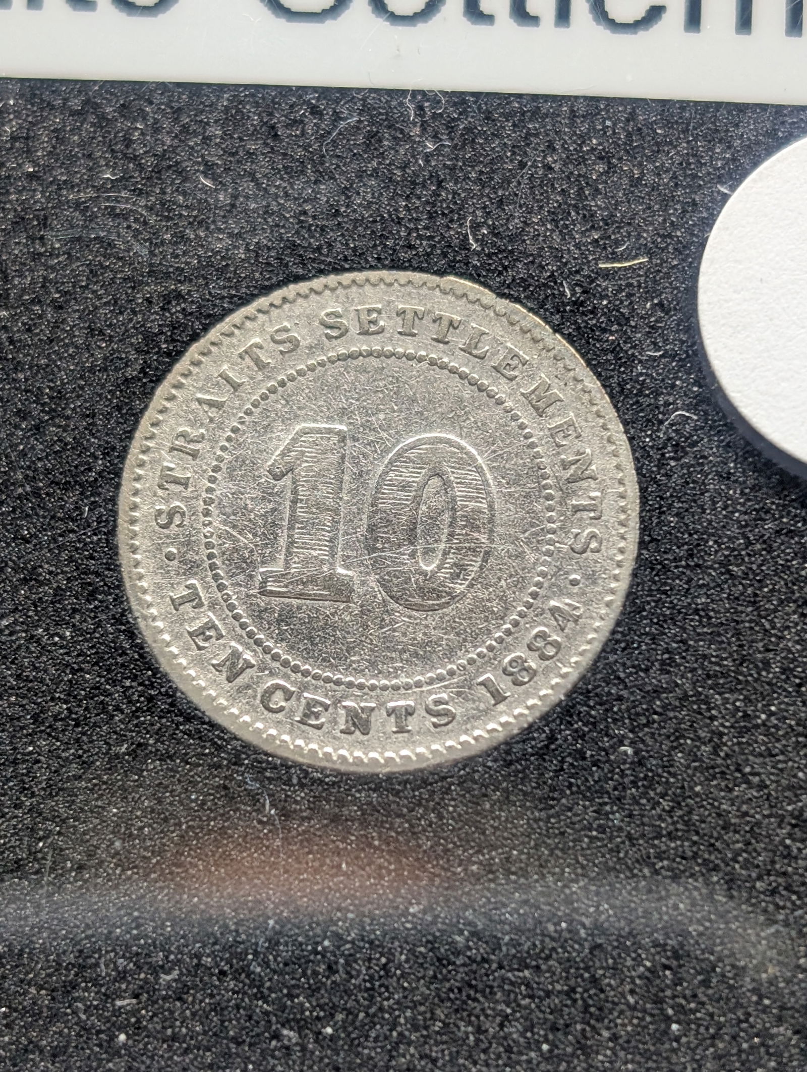 1884 Silver Malaysia Straits Settlements, 10 Cents, 80% Silver (1 of 3)