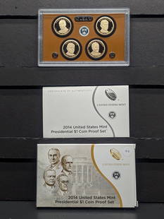 2014-S Presidential Dollars Proof Set in OGP w/ COA: 2014-S Presidential Dollars Proof Set in OGP w/ COA
