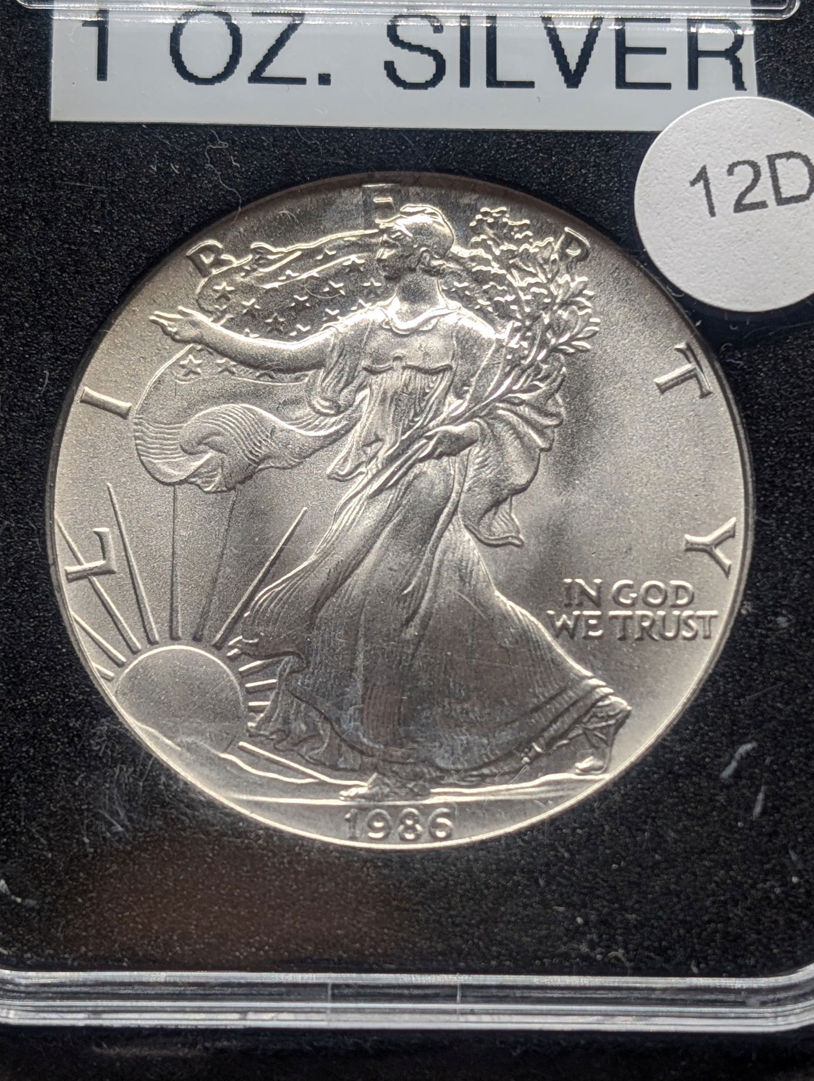 1986 American Silver Eagle, MS-69 BU GEM, .999 Fine Silver 1 T. OZ. Silver, Key Date First Year (1 of 3)