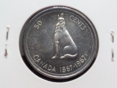 1967 Canada Centennial 80% Silver Half Dollar