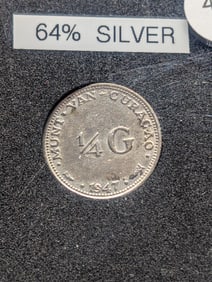 1947 Nederlander, 1/4 P (Gulden), 64% Silver