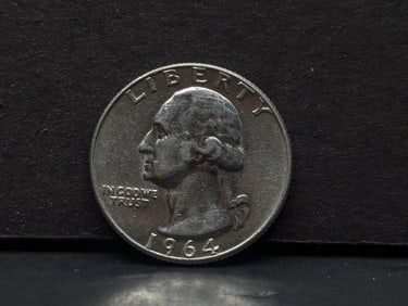 1964 D, UNC, 90% Silver, Washington Quarter, 61 Years Old