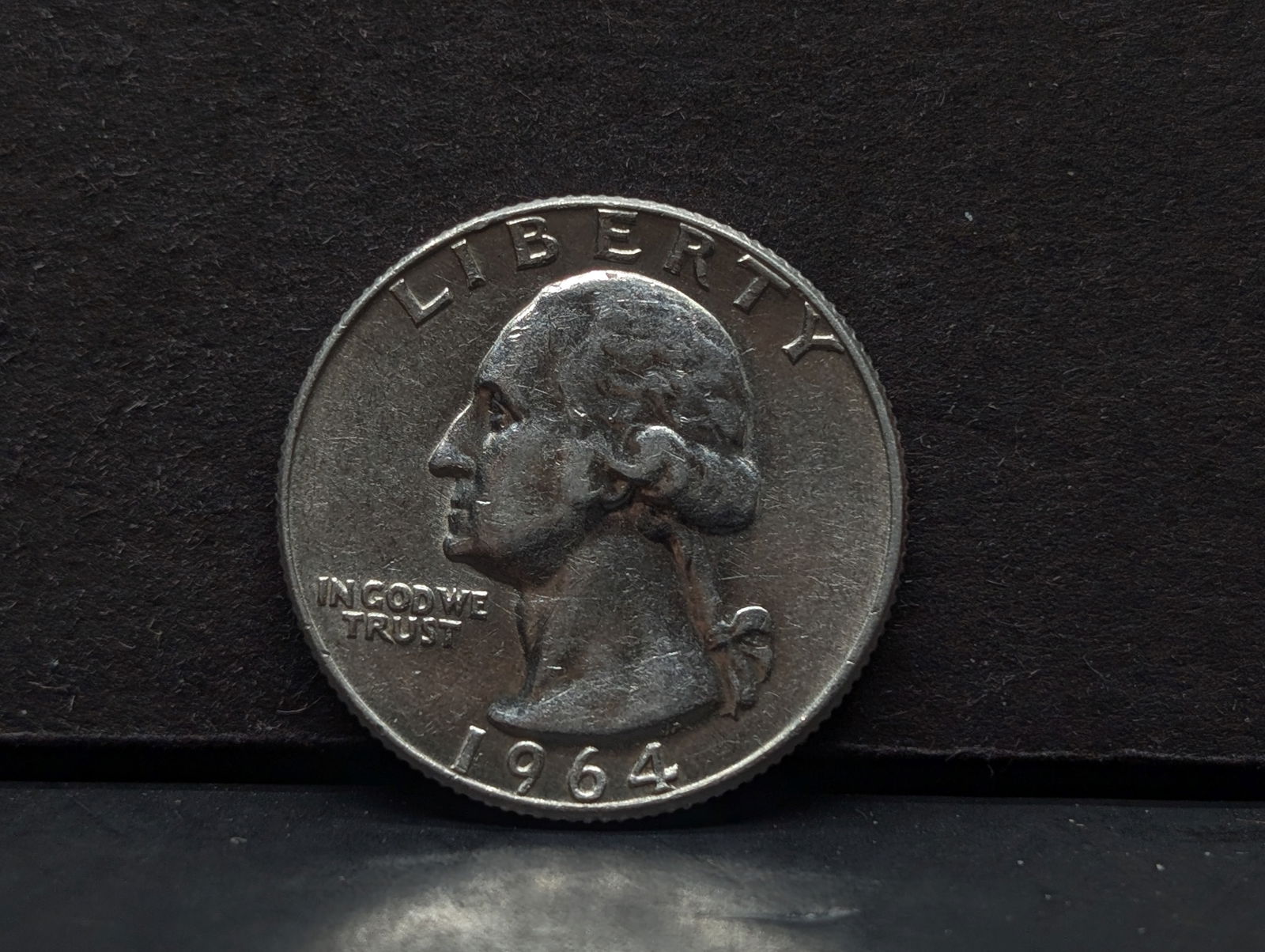 1964 D, UNC, 90% Silver, Washington Quarter, 61 Years Old (1 of 2)