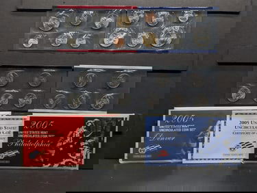 2005 P&D U.S. Mint Uncirculated Coin Set In OGP, w/State Quarters
