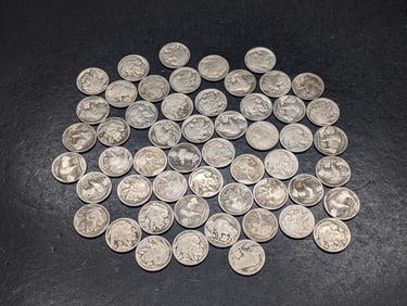 50 Mixed Buffalo Nickels, No Dates