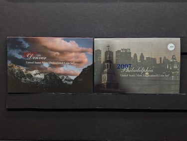 2007 P&D U.S. Mint Uncirculated Coin Set In OGP, w/State Quarters & Presidential Dollars