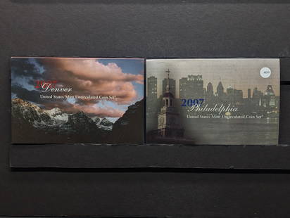 2007 P&D U.S. Mint Uncirculated Coin Set In OGP, w/State Quarters & Presidential Dollars: 2007 P&D U.S. Mint Uncirculated Coin Set In OGP, w/State Quarters & Presidential Dollars